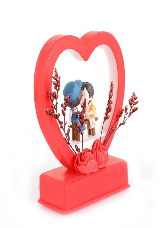 Chocozone Red Musical Couple Showpiece with Lights Valentine Gift for Girlfriend Wife Birthday Gifts for Girls Romantic Couple Gifts (Kiss Miniature) - Image 5